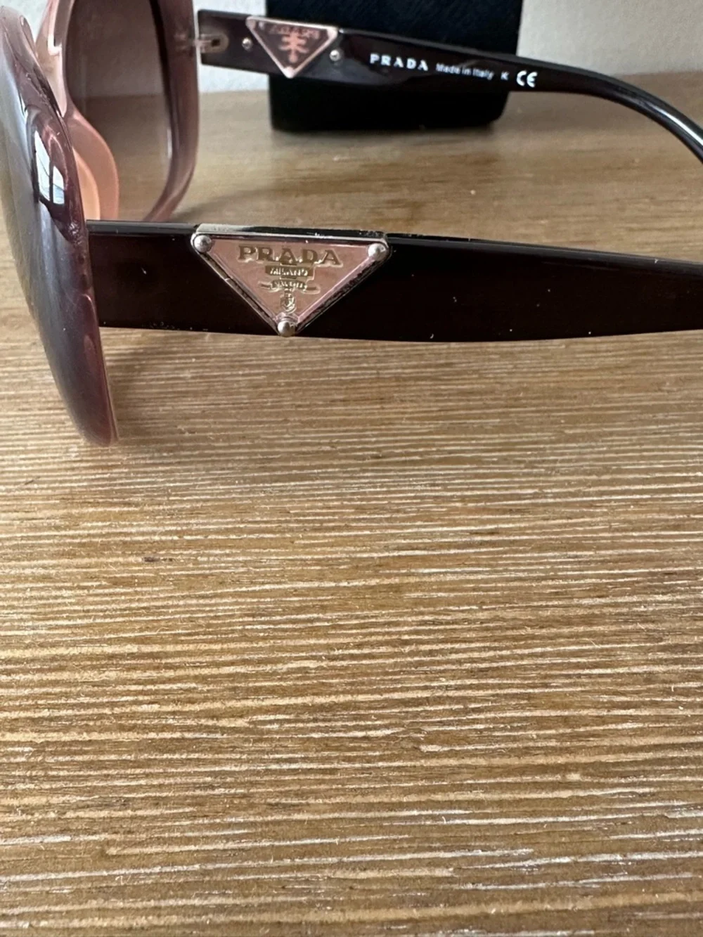 ✨ PRADA Oversized Minimalist Sunglasses • Deep Burgundy Wine • SPR 15O